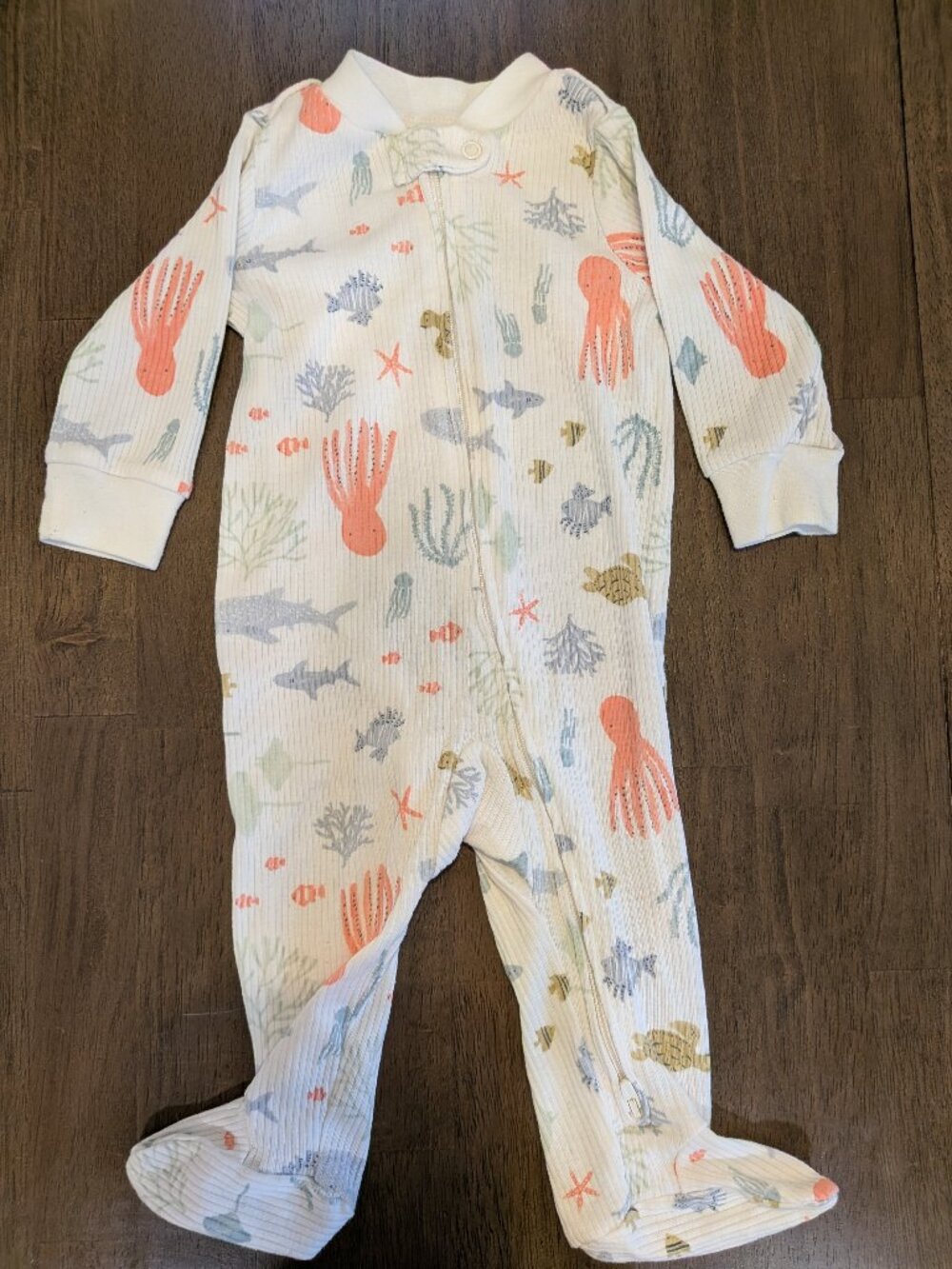 Baby boys 6mo ocean animal print bodysuit